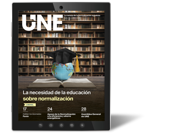 The importance of education on standardisation, in the UNE Magazine
