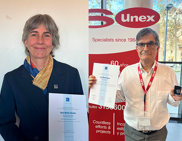 Juan Manuel Benito y Nuria Martín Chivelet reciben los Premios IEC 1906