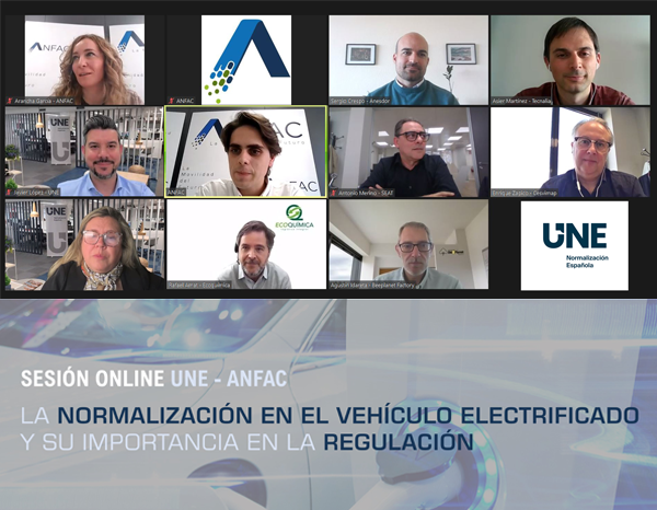 UNE and ANFAC address the standardisation of electrified vehicles